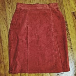 Vintage Suede Pencil Skirt